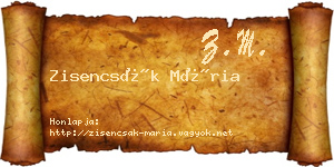 Zisencsák Mária névjegykártya
