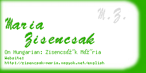 maria zisencsak business card